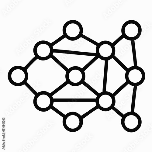 social network connection Silhouette with white background