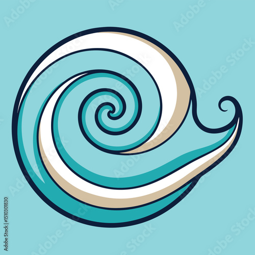 Swirling gentle wind symbol with flowing lines