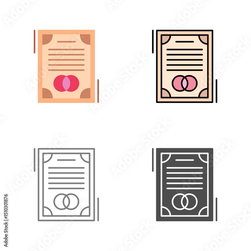 Wedding Contract Vector Icon