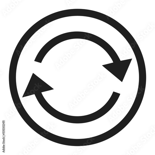 Circular arrows recycling refresh reload loop icon symbol