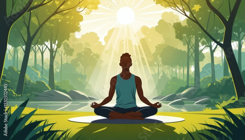 Wallpaper Mural Serene Forest Meditation: Finding Inner Peace in Nature's Embrace Torontodigital.ca