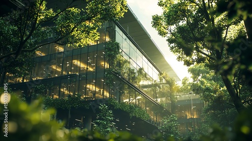 Eco-Friendly Glass Office Featuring Sustainable Building Design
