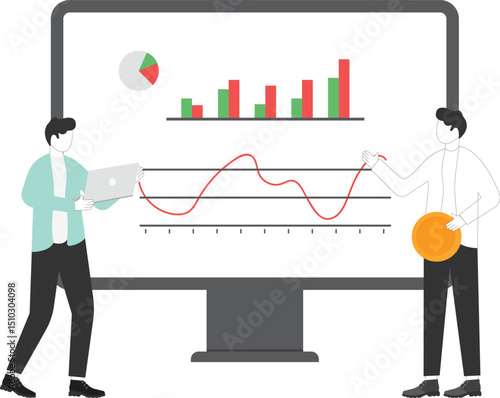 Businessman showing analysis chart  Illustration