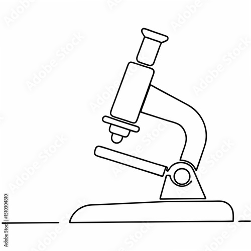 An outline illustration of a microscope for educational and science related projects, transparent vector