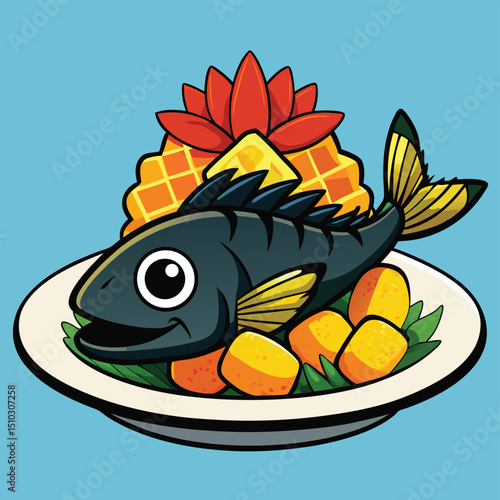 Flavorful blackened cod with a vibrant mango salsa, a fresh and zesty seafood dish.