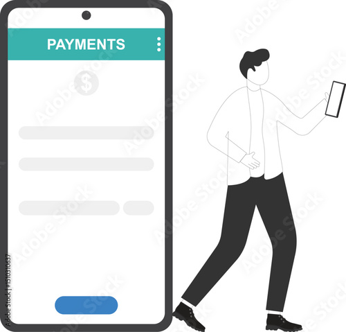 Man doing online payment  Illustration