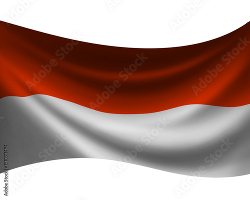 3d flag of indonesian