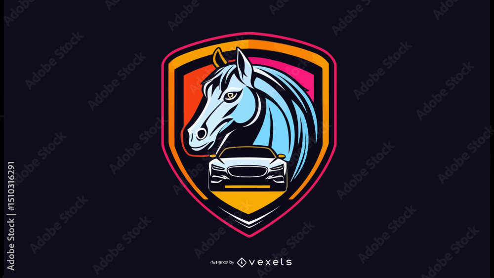 Obraz premium shield with horse