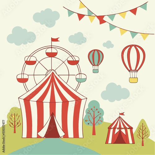 circus tent vector illustration