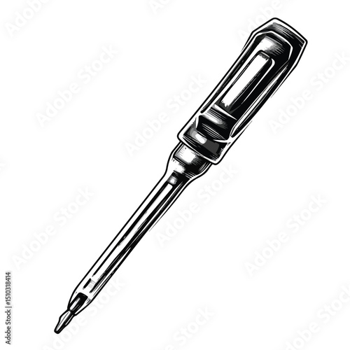 Professional High-Quality Black and White Screwdriver Construction Tool Image for Projects