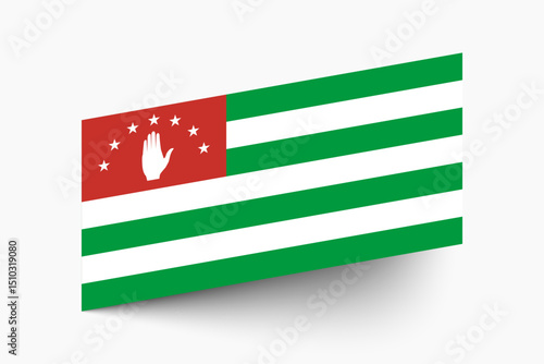 Flag of Abkhazia. Abkhazia flag official colors tilted icon digital vector illustration design.