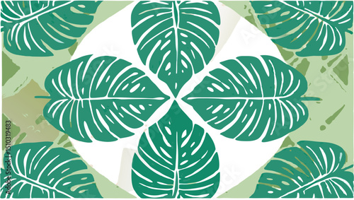 seamless pattern with leaves vector illustration.