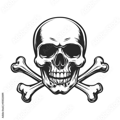Skull and Crossbones Icon Vector Illustration for Professional Projects