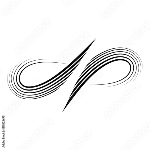 Curved Infinity Brush Stroke Design
