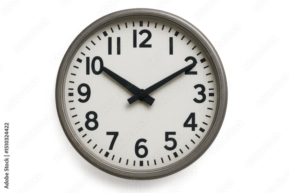 Round clock showing time with transparent background Round clock showing time with transparent background