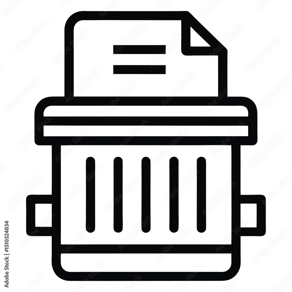 Document shredder icon paper destruction security privacy confidential data disposal Document shredder icon paper destruction security privacy confidential data disposal
