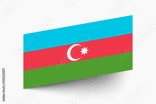 Flag of Azerbaijan. Azerbaijan flag official colors tilted icon digital vector illustration design. Free Download Flag of Azerbaijan. Azerbaijan flag official colors tilted icon digital vector illustration design. - GFXLoad