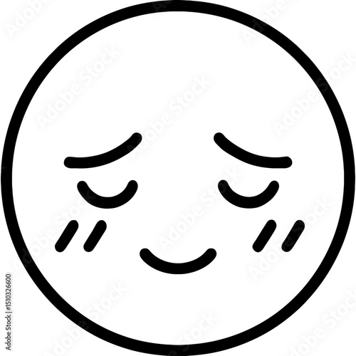 Minimal shy face vector icon