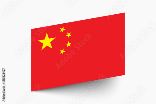 Free Download Flag of China. China flag official colors tilted icon digital vector illustration design. - GFXLoad