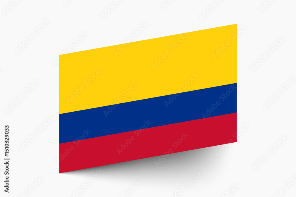 Fototapeta premium Flag of Colombia. Colombia flag official colors tilted icon digital vector illustration design.