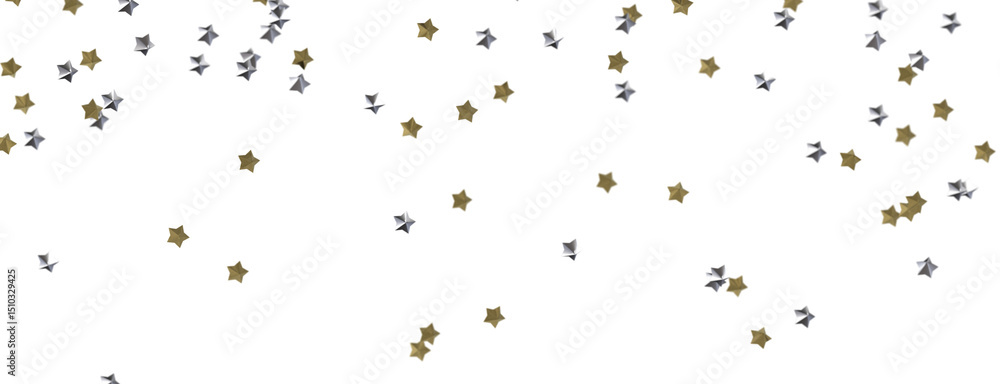 Obraz premium Enchanted Galaxy: Experience the Splendor of a 3D Gold Stars Shower