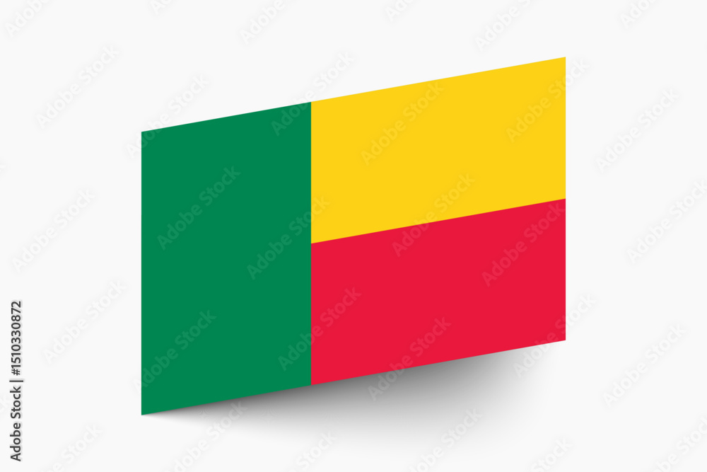 Fototapeta premium Flag of Benin. Benin flag official colors tilted icon digital vector illustration design.