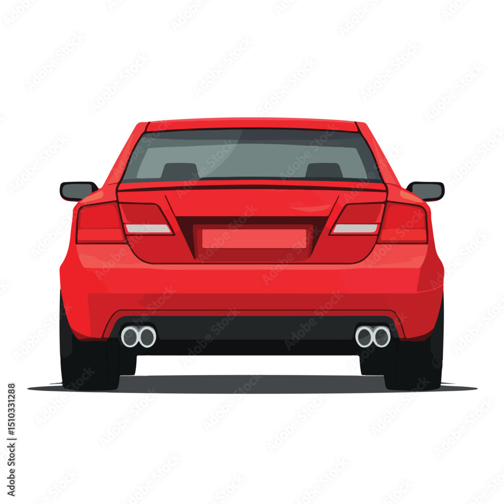 Naklejka premium Professional Red Car Back Isolated Icon Vector Illustration for Design Projects
