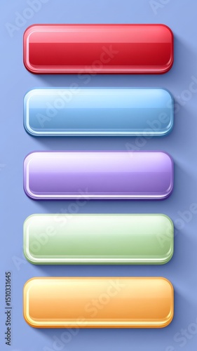 Wallpaper Mural Collection of Floating Transparent User Interface Buttons in Various Colors on a Soft Blue Background Torontodigital.ca