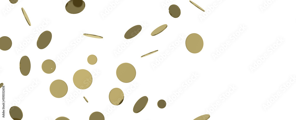 Golden Rainfall: Astonishing 3D Illustration of Golden Confetti Shower Golden Rainfall: Astonishing 3D Illustration of Golden Confetti Shower