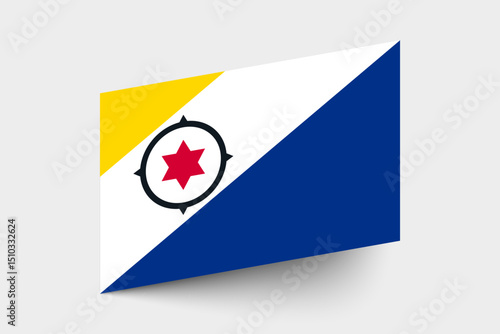 Flag of Caribisch Nederland. Caribisch Nederland flag official colors tilted icon digital vector illustration design.