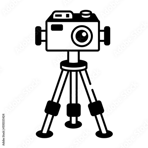 A hand drawn style icon depicting a tripod stand

