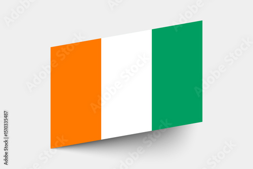 Flag of Cote d 'Ivoire. Cote d 'Ivoire flag official colors tilted icon digital vector illustration design. Free Download Flag of Cote d 'Ivoire. Cote d 'Ivoire flag official colors tilted icon digital vector illustration design. - GFXLoad