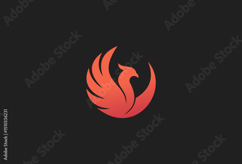Phoenix Logo on a dark background: A stylized phoenix logo, with vibrant gradient color wings and body, set against a dark backdrop, is a representation of strength and resilience.