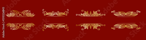Small Golden Decorative Dividers Vector Set