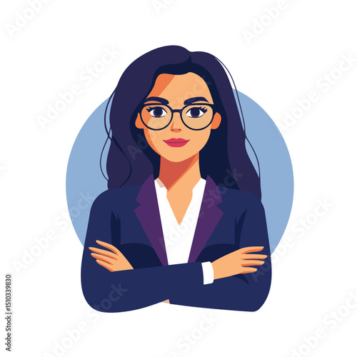 Professional Business Girl Worker Avatar Illustration for Corporate Concepts