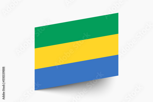 Flag of Gabon. Gabon flag official colors tilted icon digital vector illustration design.