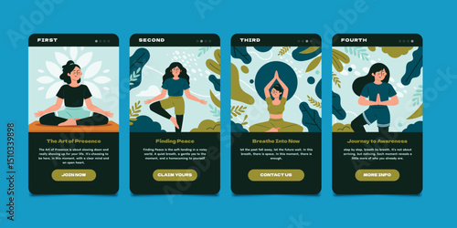 Flat Mindfullness Yoga APP Collection