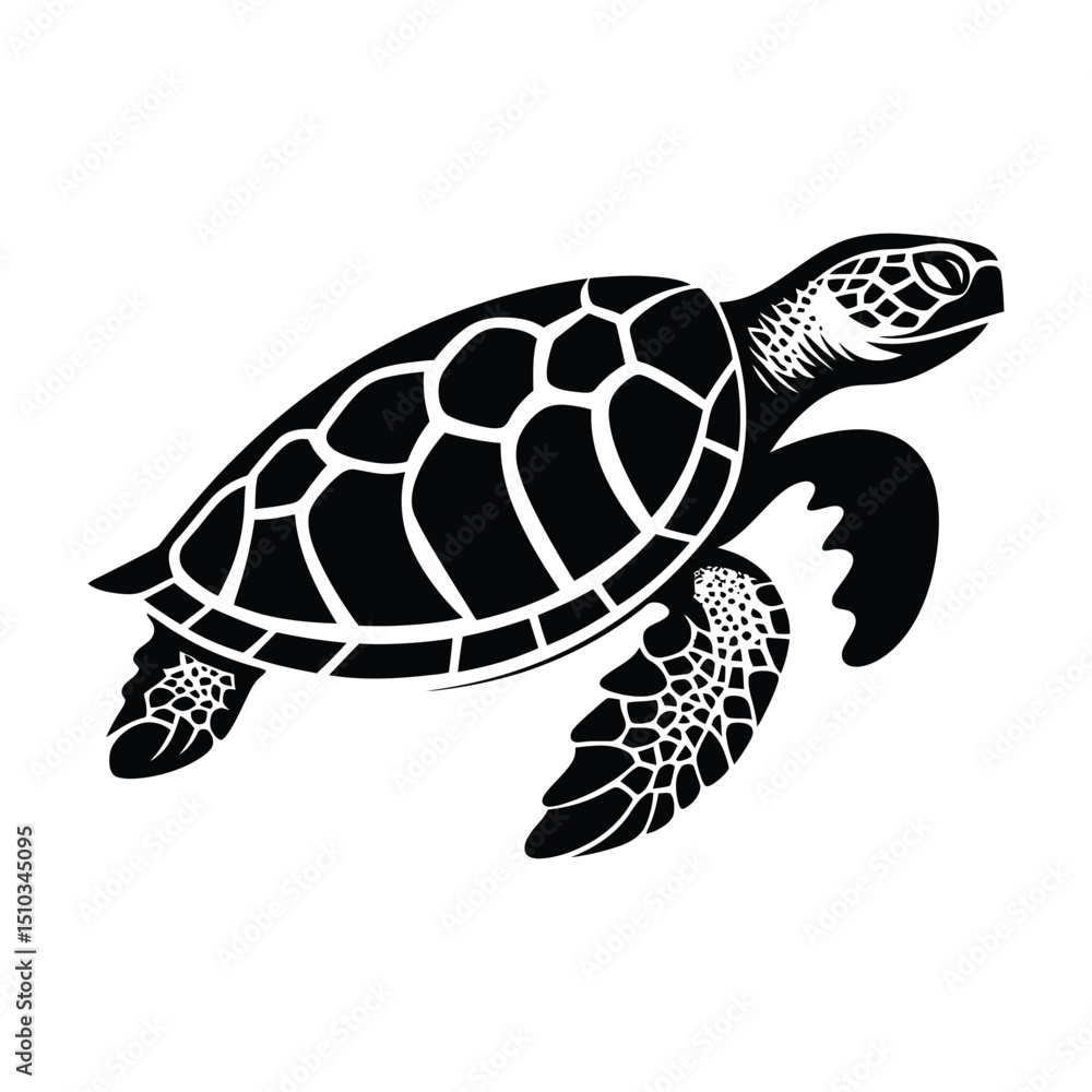 Fototapeta premium Turtle silhouette of simple minimal vector