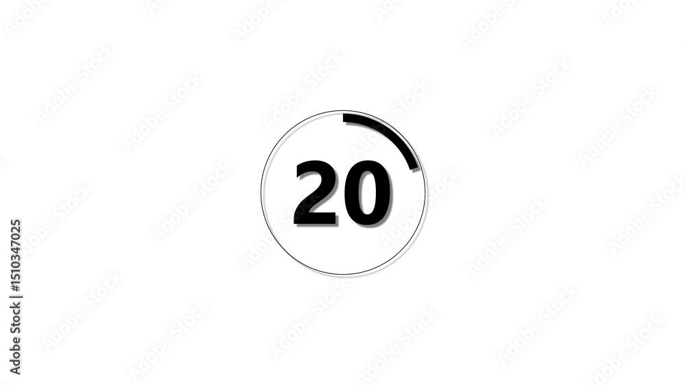Circle countdown timer one minute animation from 25 to 0 second animation on black background with alpha channel, 25 second countdown timer, Countdown video 4k video Circle countdown timer one minute animation from 25 to 0 second animation on black background with alpha channel, 25 second countdown timer, Countdown video 4k video