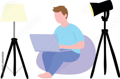 Blogger with Laptop