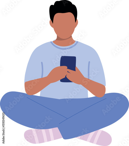 Blogger writing a post -a person sitting cross-leged 