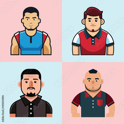 Club Bouncer Flat Illustration Simple Security Personnel Vector in Flat Style