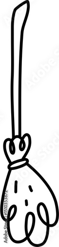 witch broomstick halloween doodle 