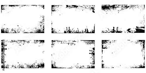 Grunge Vector Frame Set – Distressed Borders and Textures in EPS Format for Vintage Design, Grungy Backgrounds, Photo Overlays, Retro Posters, Artistic Templates, and Graphic Projects
