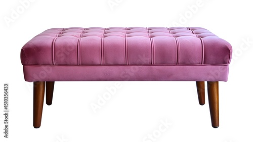 Pink interior bedside bench. Interior design concept. Isolated object on white background