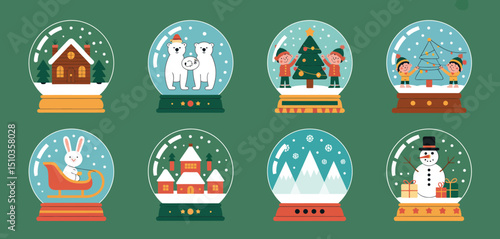 Six Adorable Christmas Snow Globes Festive Winter Scenes