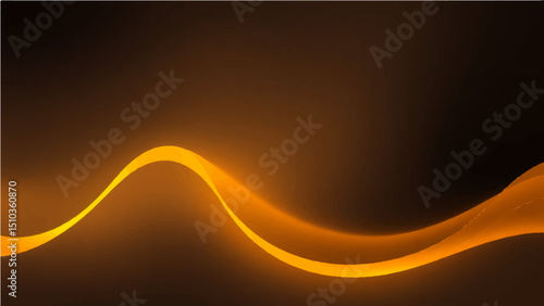 Abstract minimal background with yellow orange gradient and flowing line.