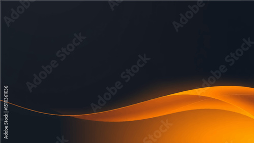 Abstract minimal background with yellow orange gradient and flowing line.