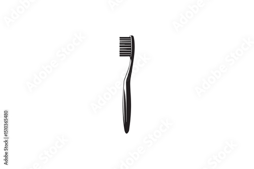 A black-and-white tooth  brush  bag against a white background in a straightforward and inconspicuous vector silhouette