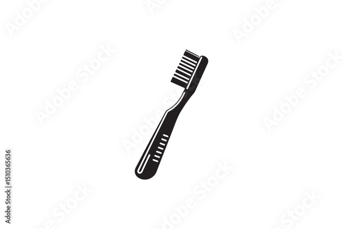 A black-and-white tooth  brush  bag against a white background in a straightforward and inconspicuous vector silhouette